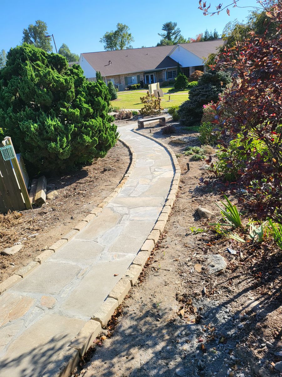 Stone work and walk ways for C4 TrueVision Renovations in Asheville, NC