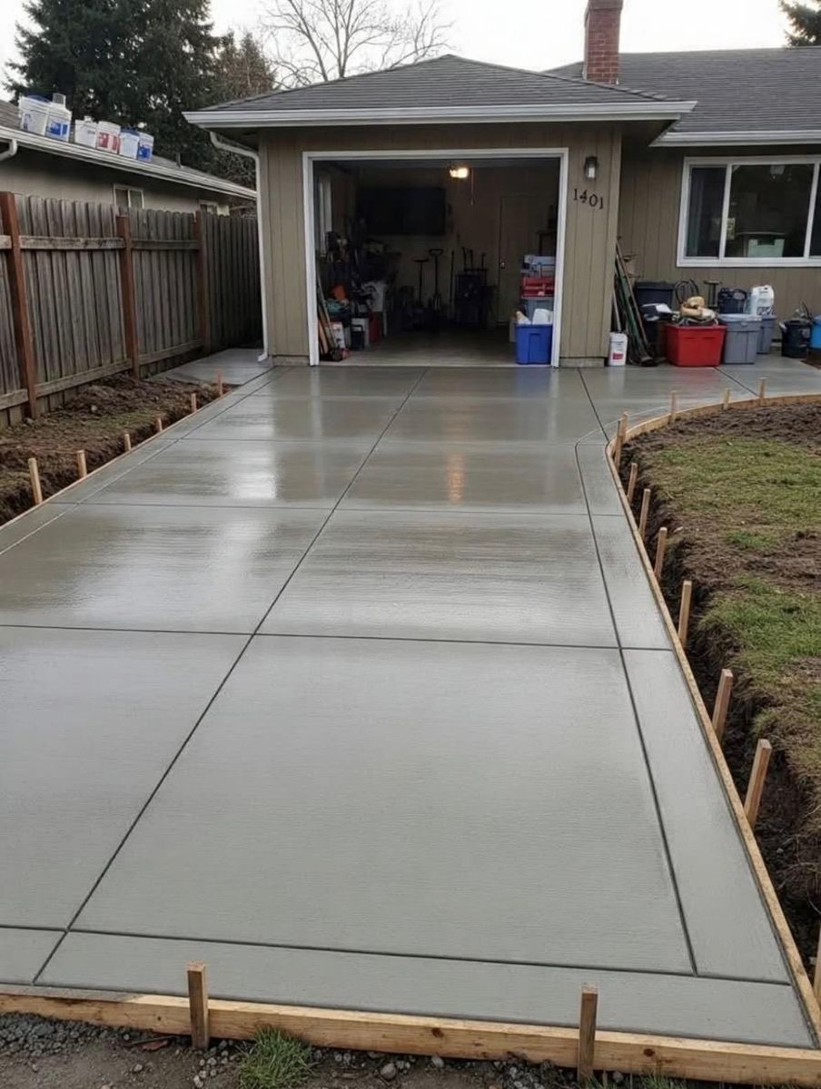 Concrete Driveway Installation for Vanguard Concrete Creations in Winston-Salem, NC