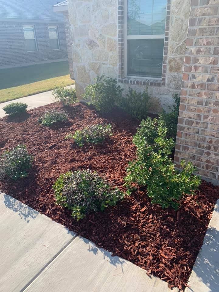 Mulch Installation for Grass Kickers Lawn Care and Landscaping in Dallas, TX