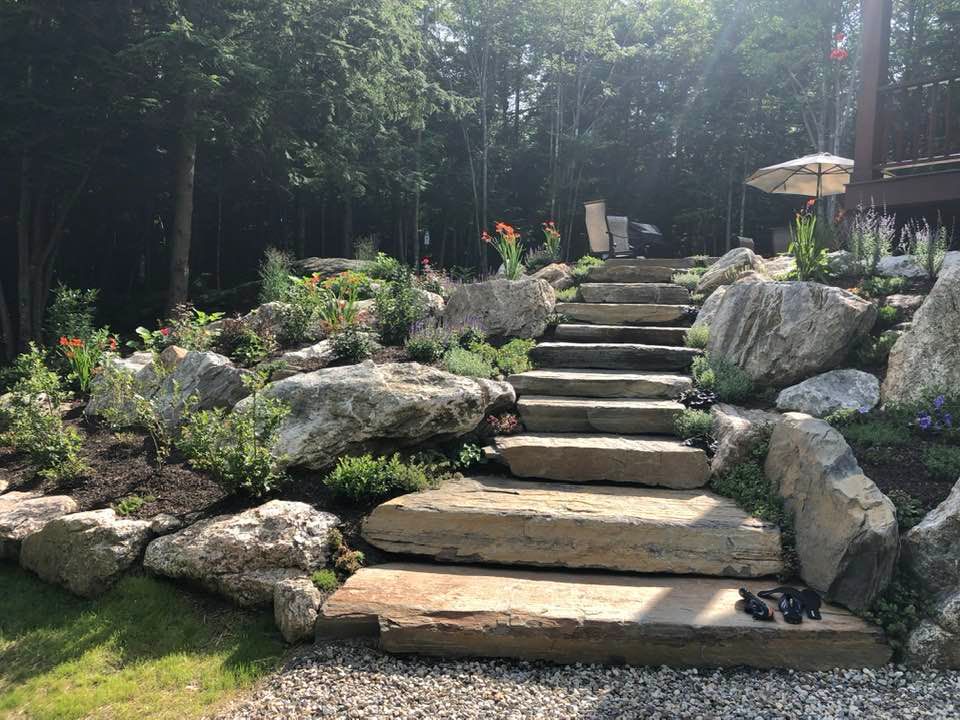 Custom Staircase for Organic Innovations Stonework and Design in Brunswick, ME
