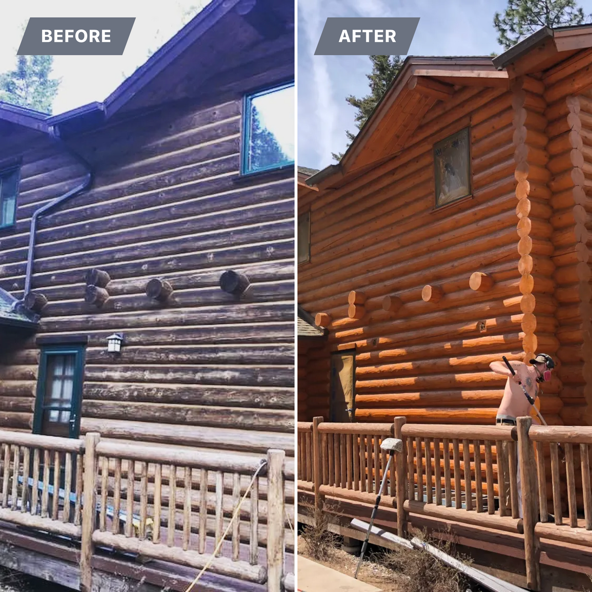 Staining for True Blue Logworks LLC in Corvallis, MT