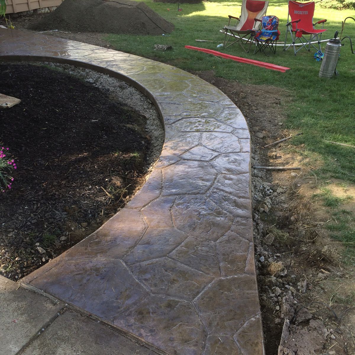 Stamped Concrete Installation for Lake Erie Companies in Grand River, OH