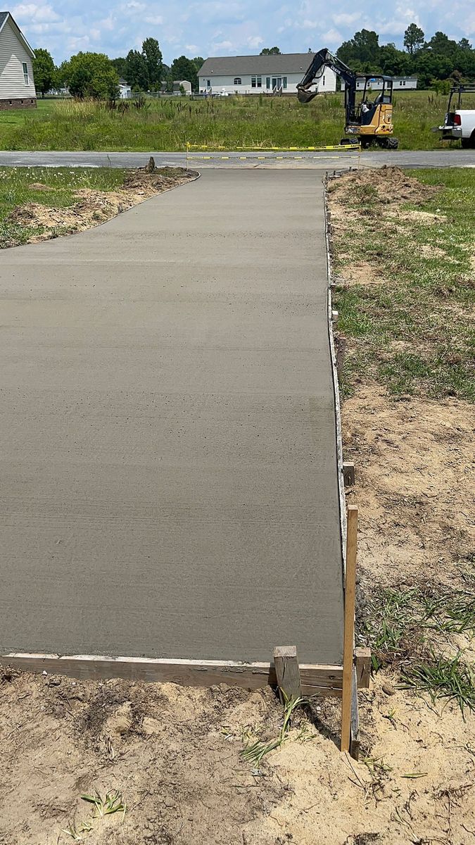 Sidewalk Installation for Concrete Cowboyz in Greenville, NC