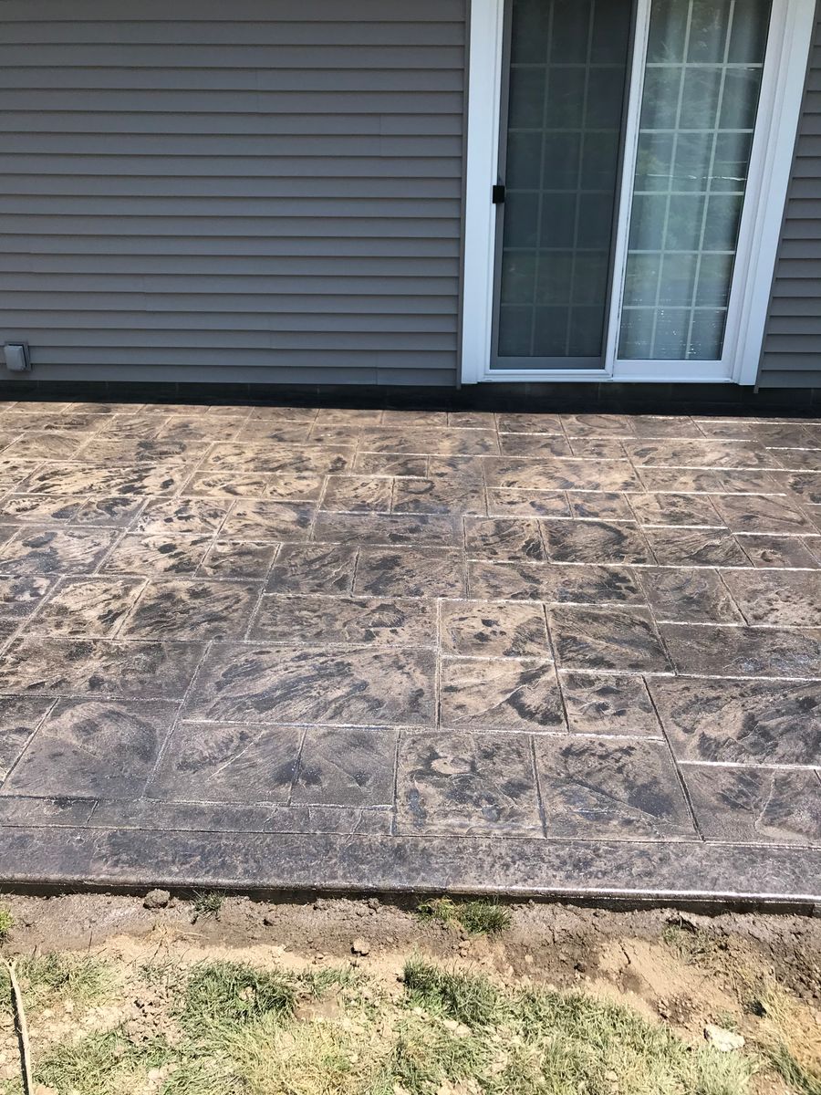 Stamped Concrete Installation for Lake Erie Companies in Grand River, OH