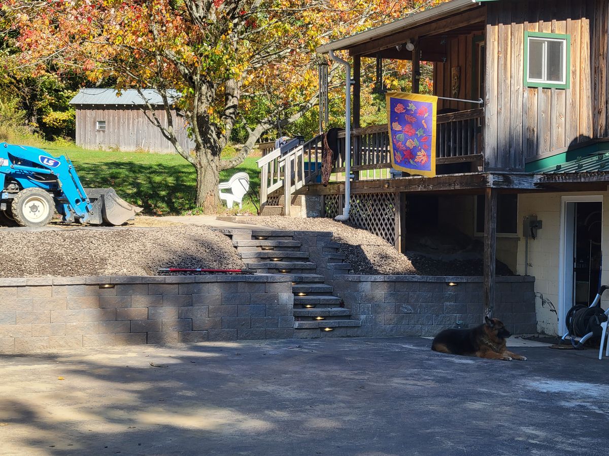 Retaining Wall Construction for Down Home Landscaping in Stillwater, PA