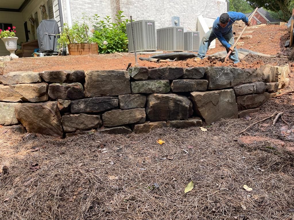 Retaining Wall Construction for Galloway Landscaping in Acworth, GA