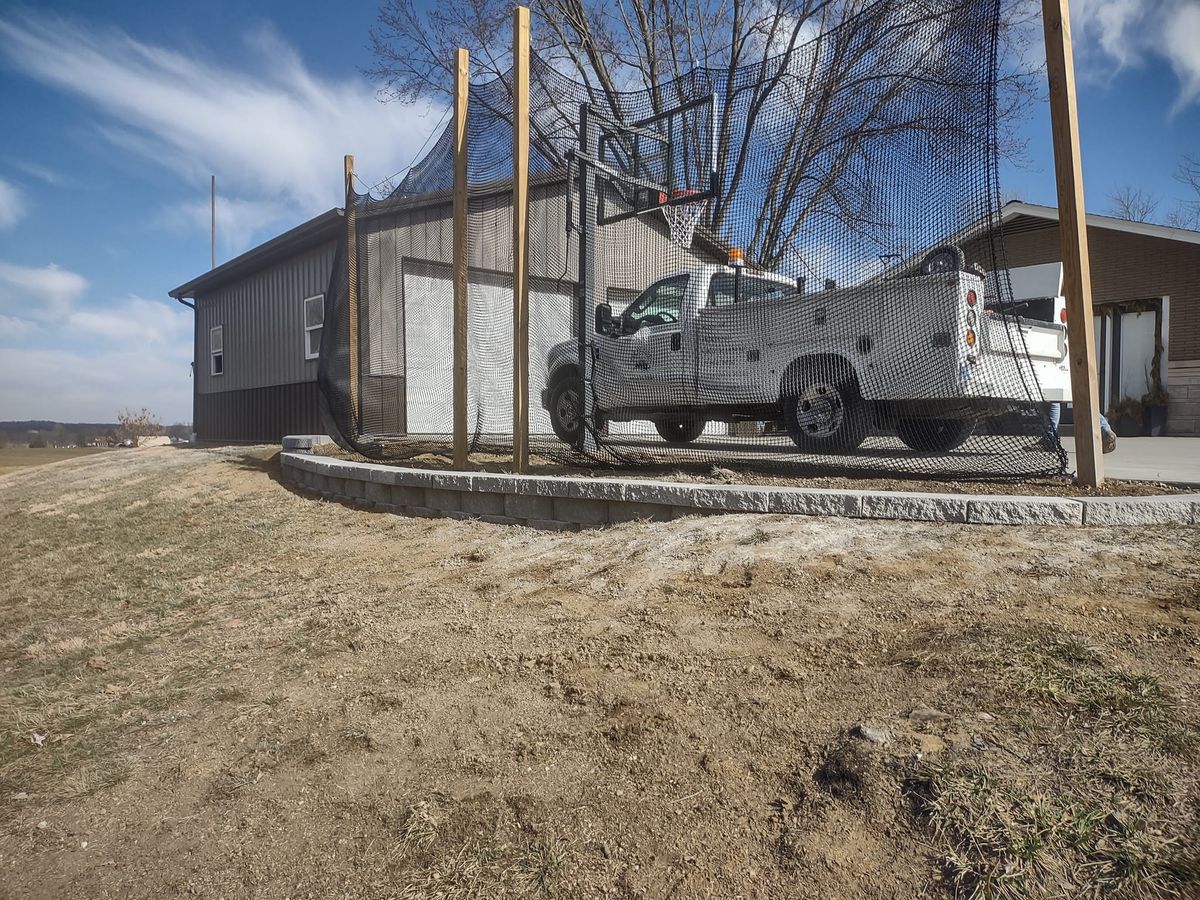 Retaining Wall Construction for J&S Mowing & More in Huntingburg, IN