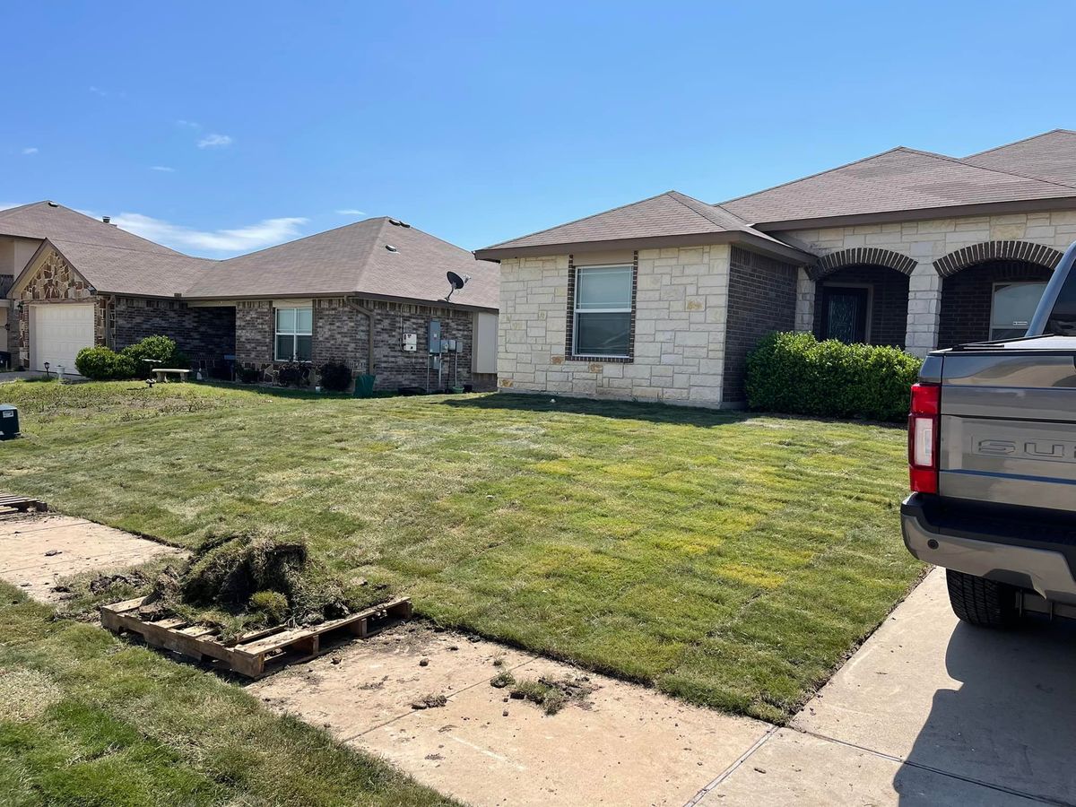 Sod Instsall for CrossCut in Kempner, TX