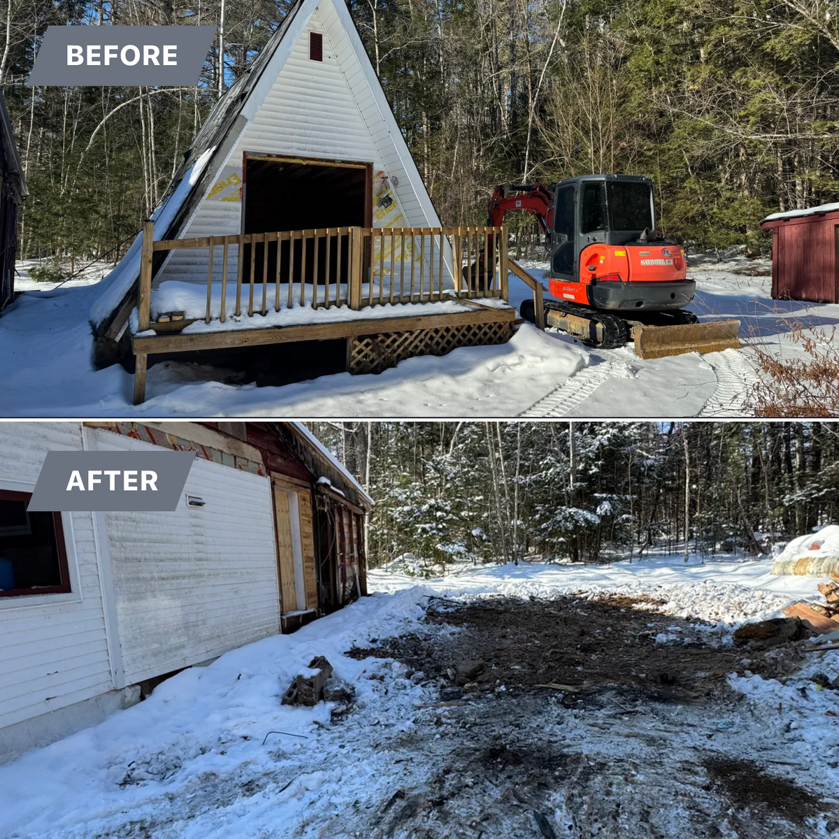 Demolition for AFH Earthworks in Madison, NH