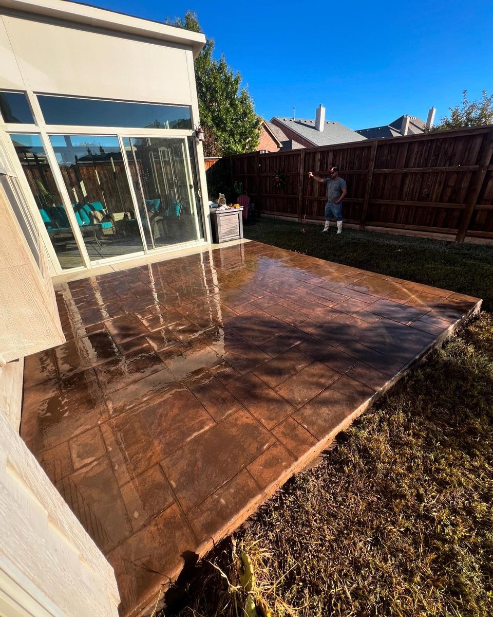 Stamped Concrete Installation for BW Concrete Contracting LLC in Fort Worth, TX