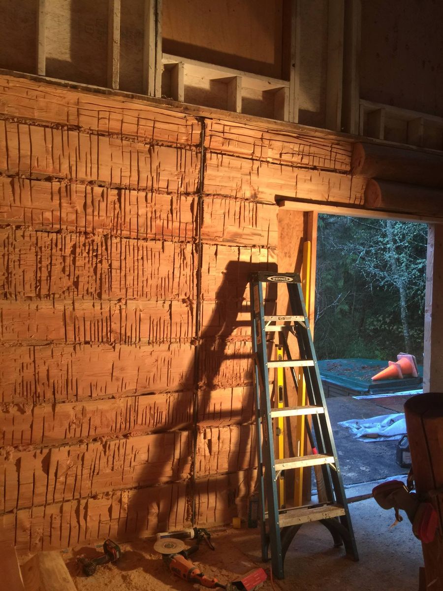 Sanding for True Blue Logworks LLC in Corvallis, MT