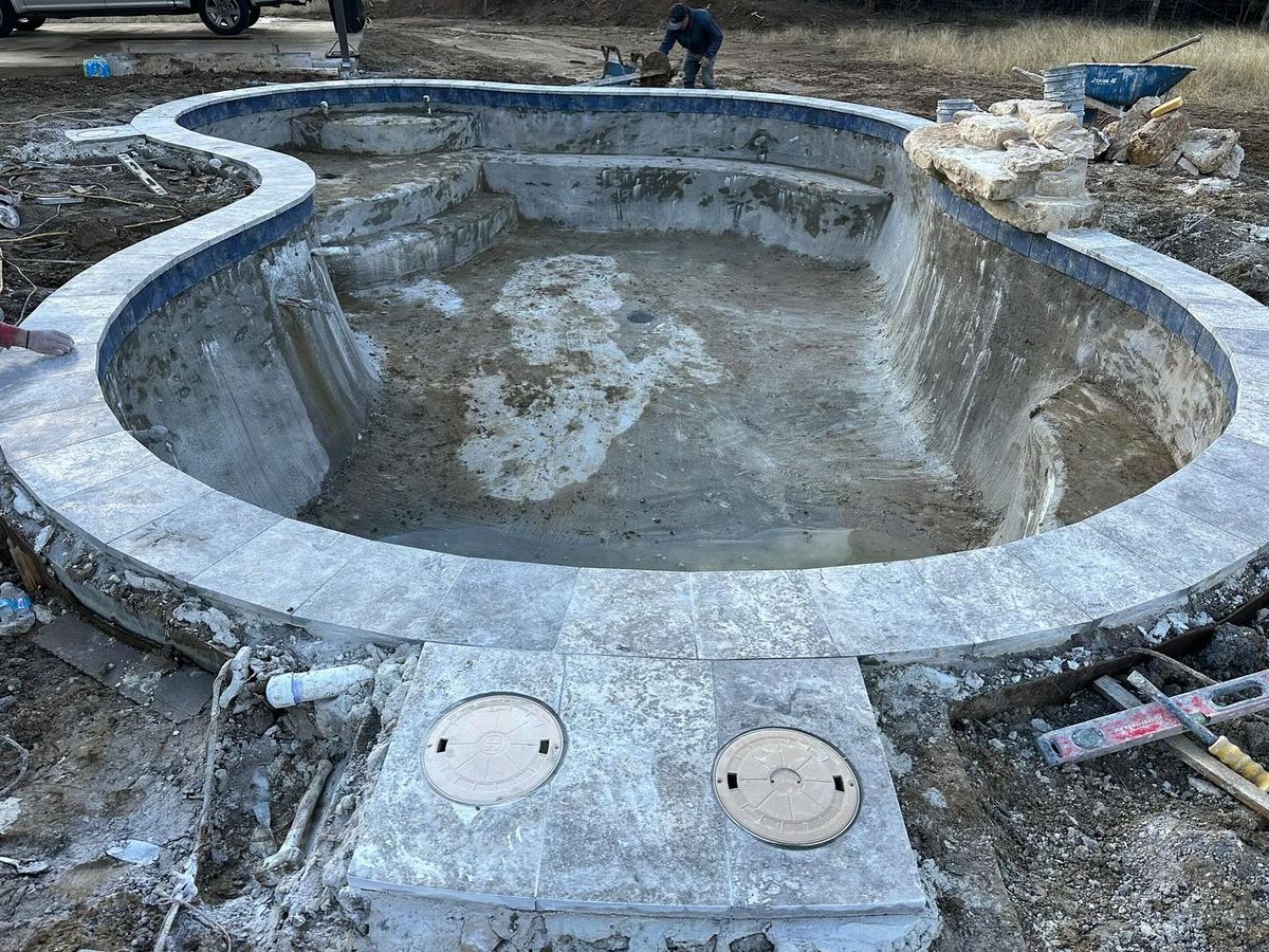 Custom Pool Construction for J & P Construction in Houston, TX