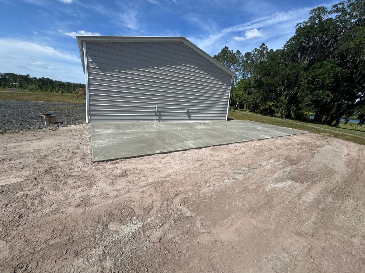 Concrete Slab Construction for Cameron Enterprises in Live Oak, FL