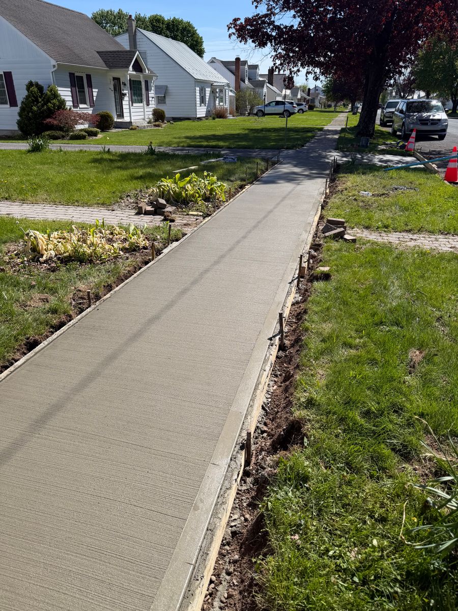 Concrete Sidewalk & Patio Construction for Tri County Enterprises in Danville, PA