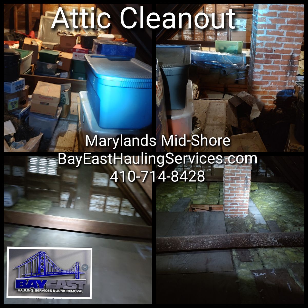 Garage, Attic, & Basement Cleanouts for Bay East Hauling Services & Junk Removal in Grasonville, MD