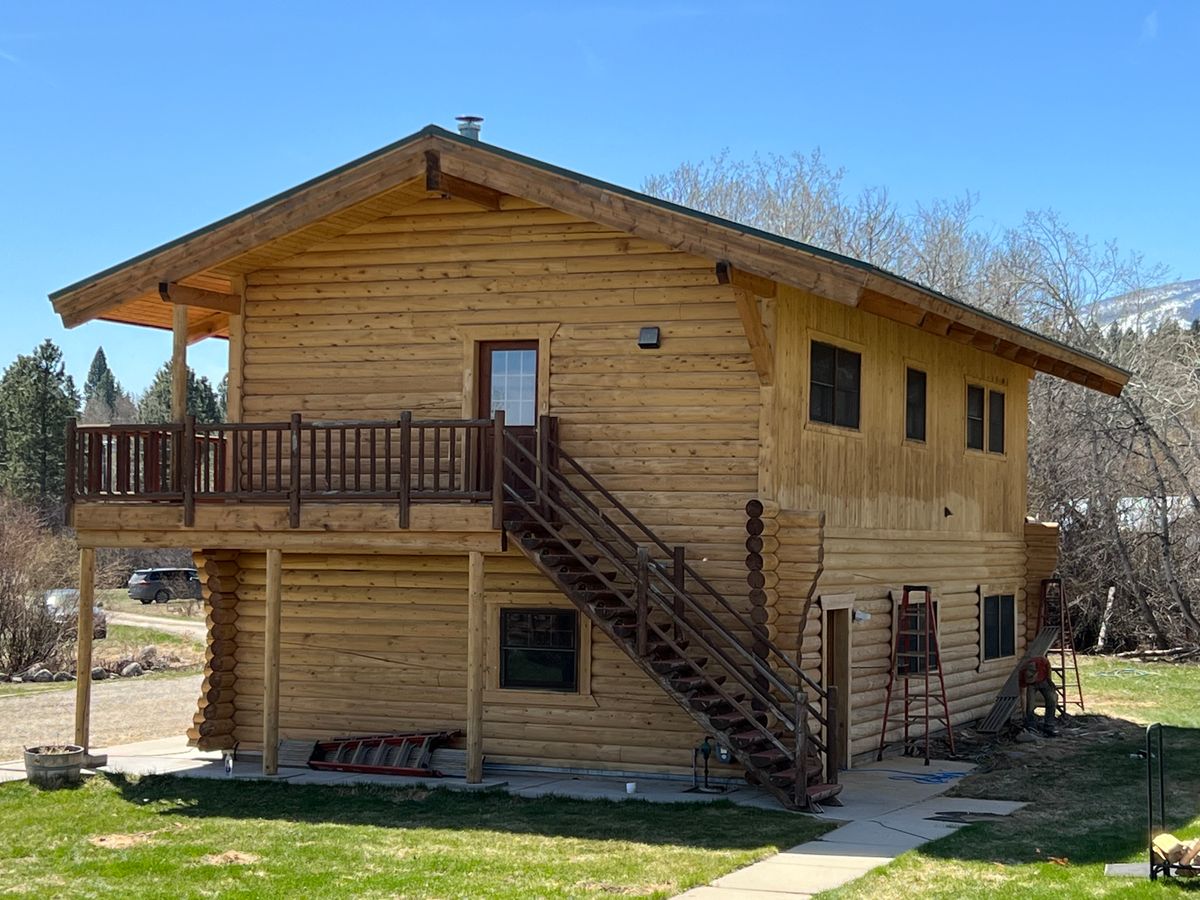 Log Home Restoration for True Blue Logworks LLC in Corvallis, MT