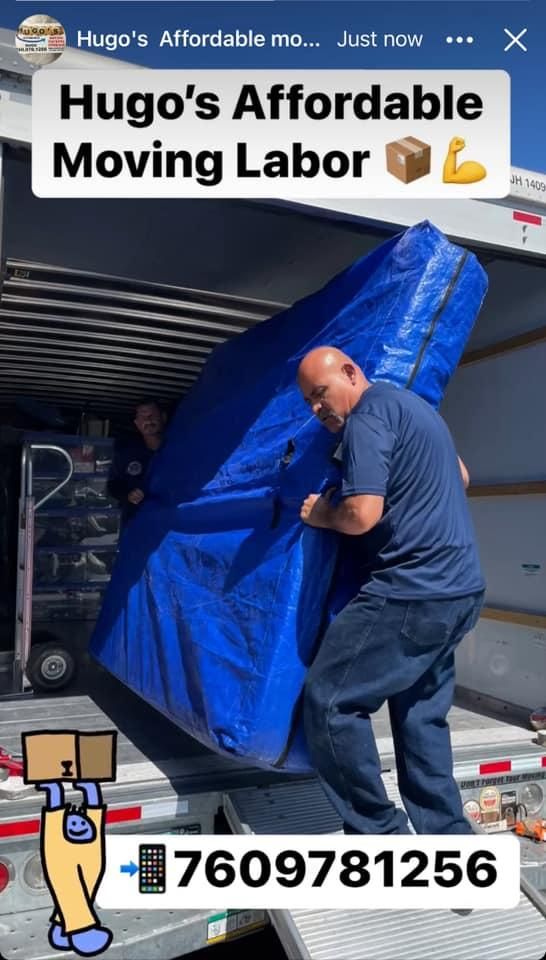 Moving and Storage Services for Hugo’s Affordable Moving Labor in San Diego, CA