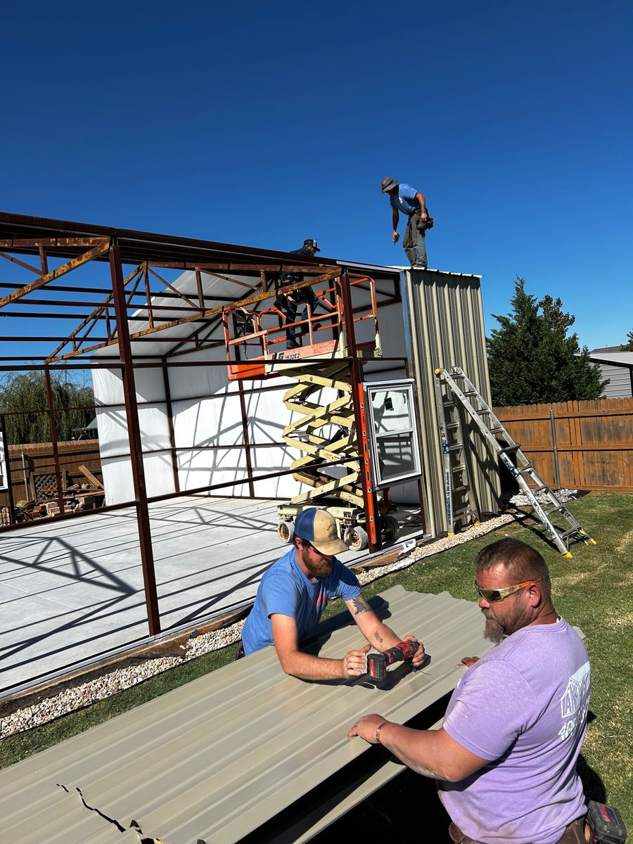 Oklahoma Residential Steel Buildings ( shops, Barndominiums, add-ons) for A-N-H Construction LLC in Oklahoma City, OK