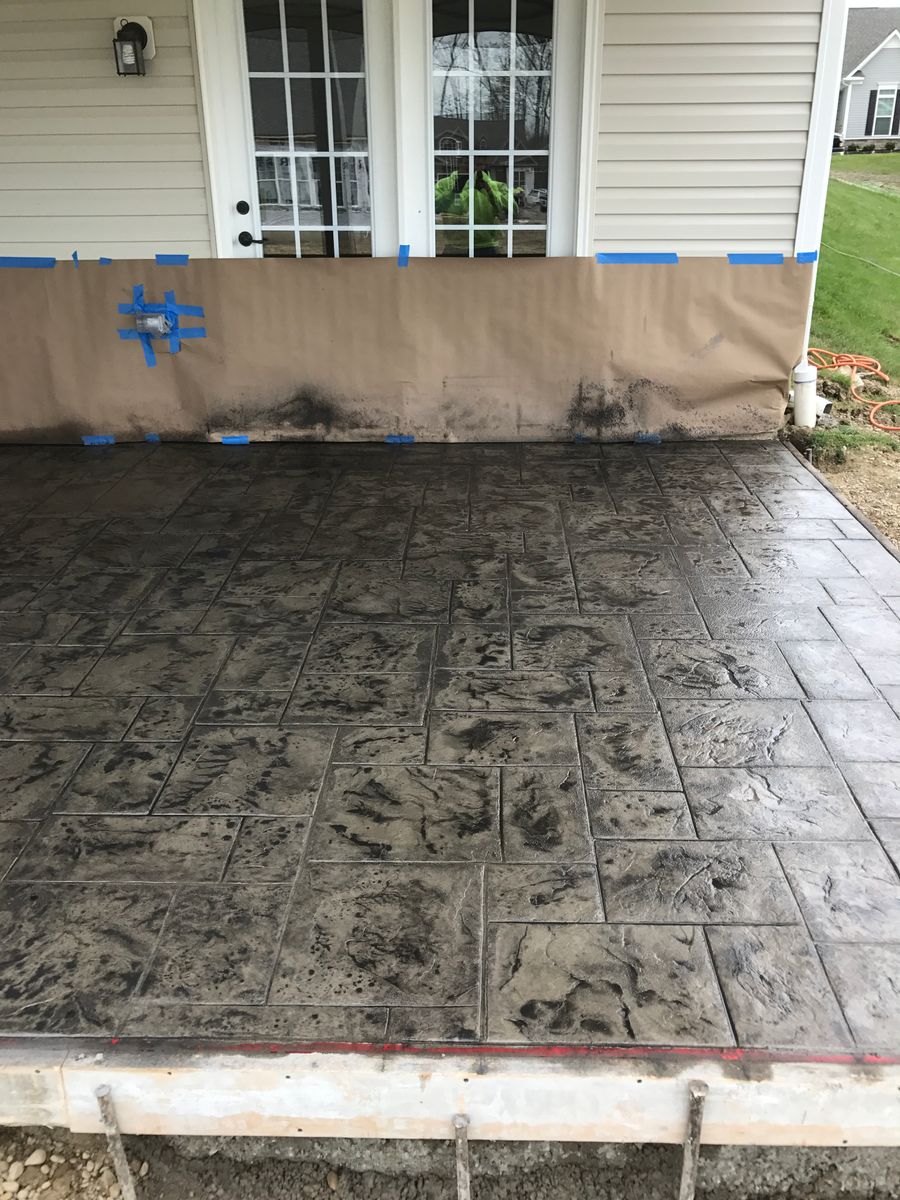 Stamped Concrete Installation for Lake Erie Companies in Grand River, OH