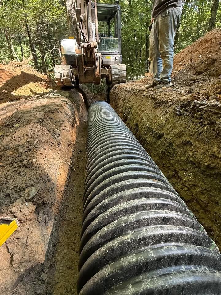 Drain Line Installation for Elias Grading and Hauling in Black Mountain, NC