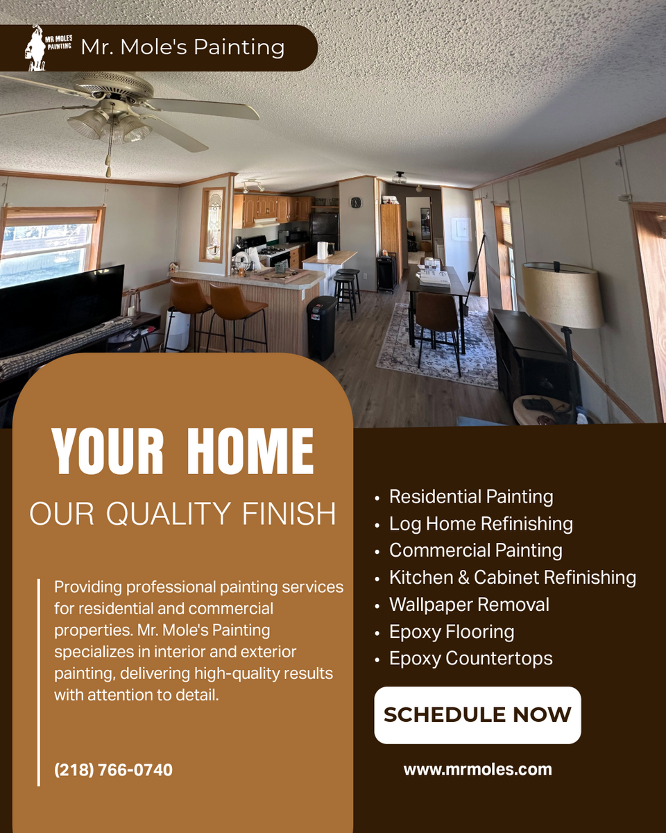 Commercial Painting for Mr. Mole's Painting in Bemidji, MN
