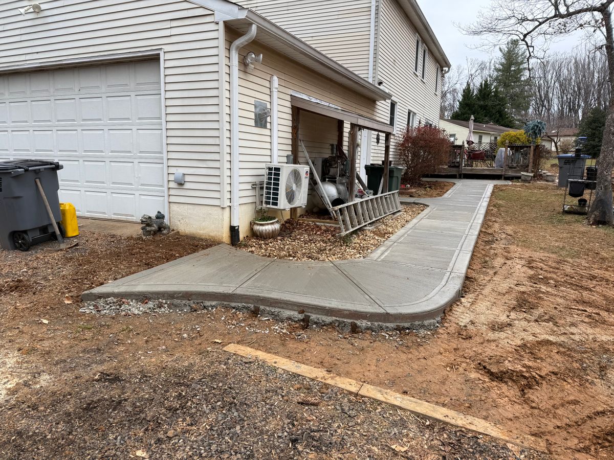 Concrete Installation for ALPHA LANDSCAPES in Culpeper, VA