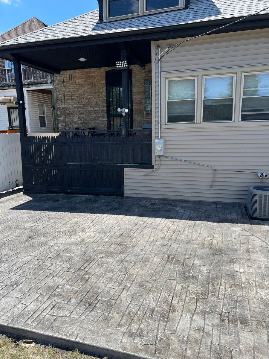 Stamped Concrete Installation for Luna Dynasty Concrete in Chicago, IL