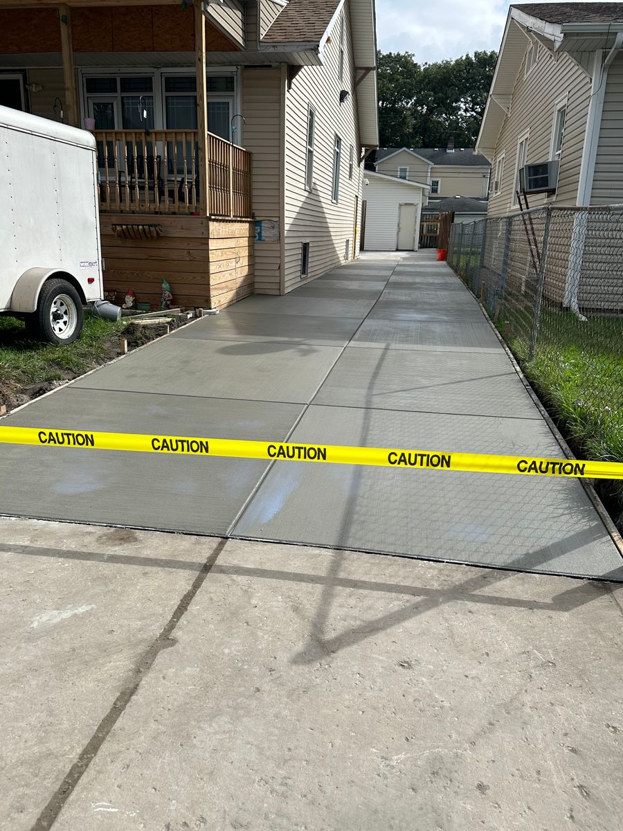 Driveway Installation for Fuentes Concrete Construction in Hammond, IN
