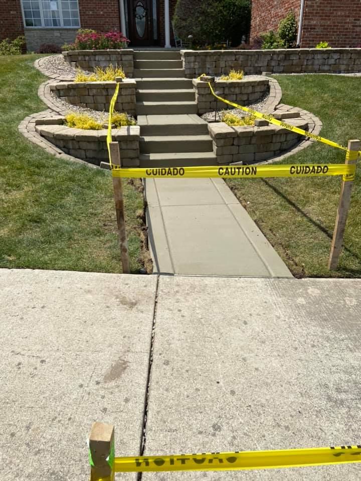 Sidewalk Installation for Fuentes Concrete Construction in Hammond, IN