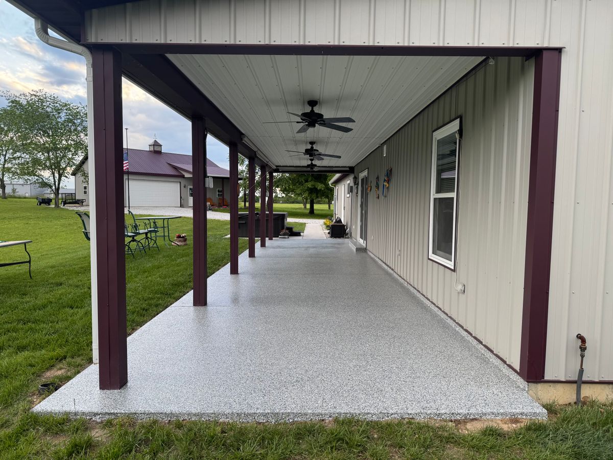 Installation of Beautiful Garage Floors for Drury Concrete Coatings in St. Charles, MO