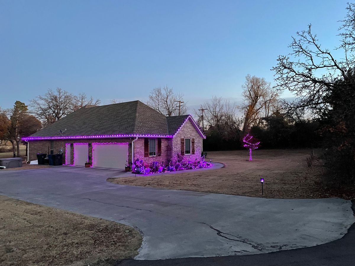 Holiday Light Installation for Stallion Design And Construction in Norman, OK