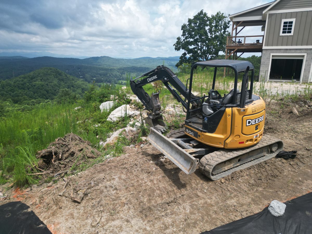 Grading and Clearing for JV Hardscape & Construction in Hendersonville, NC