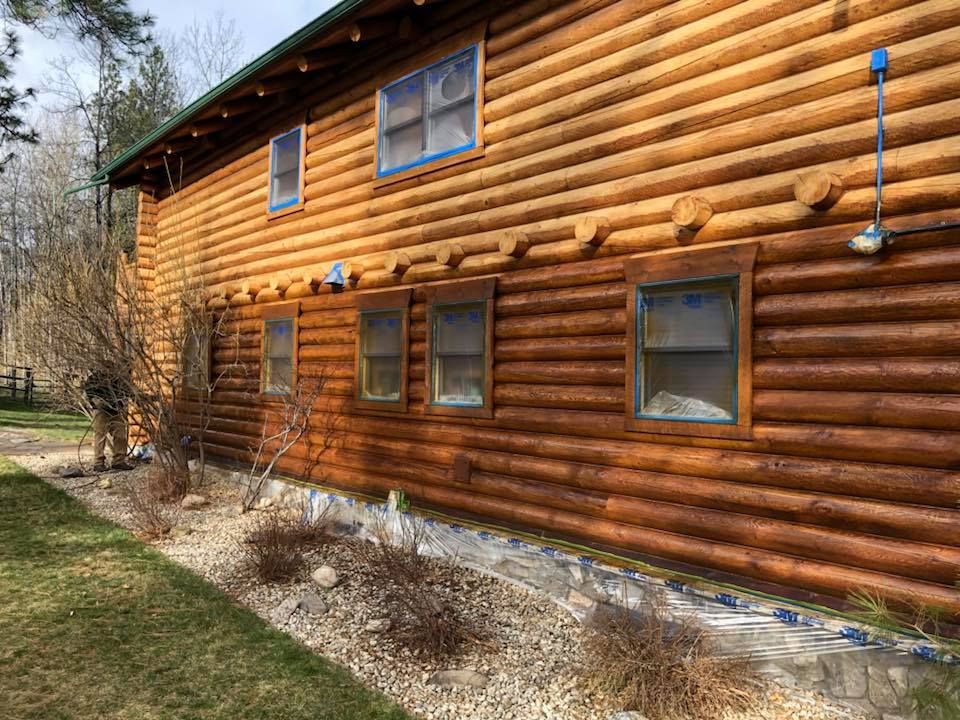 Staining for True Blue Logworks LLC in Corvallis, MT