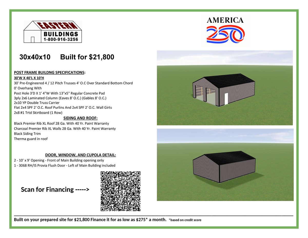AMERICA 250 Specials for Eastern Buildings in Parkersburg, WV