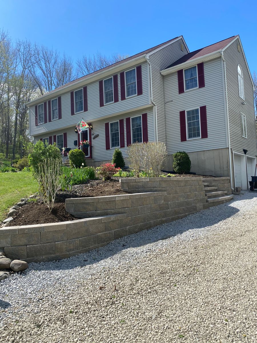 Retaining Wall Construction for Disessa in Wantage, NJ