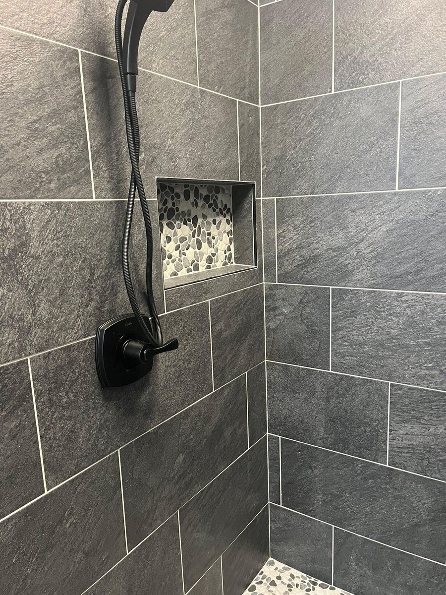 Tile installation for PW Designs in Grand Blanc, MI