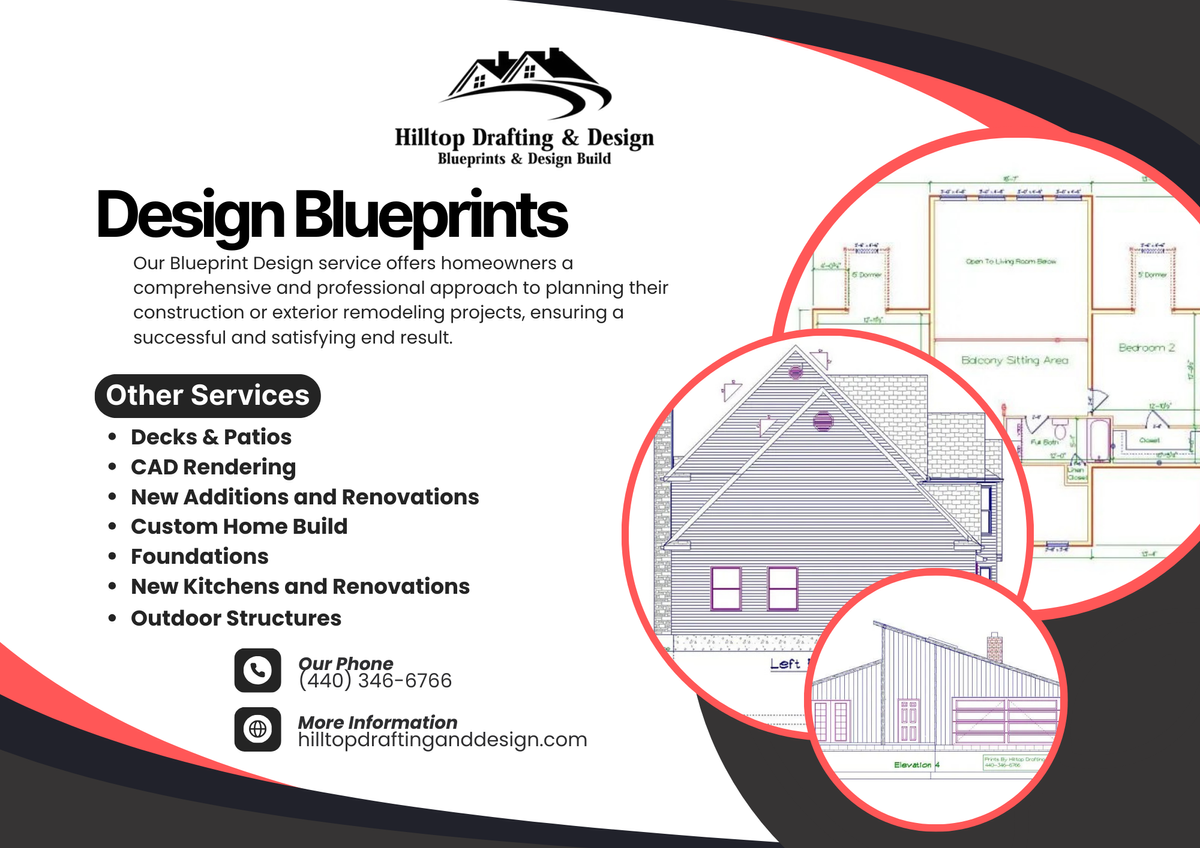 Design Blueprints for Hilltop Drafting & Design LLC in Geauga County, Ohio