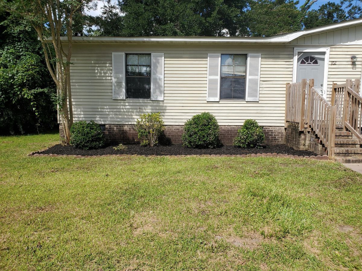 Mulch Installation for Heroy's Lawn Services in Jacksonville, North Carolina