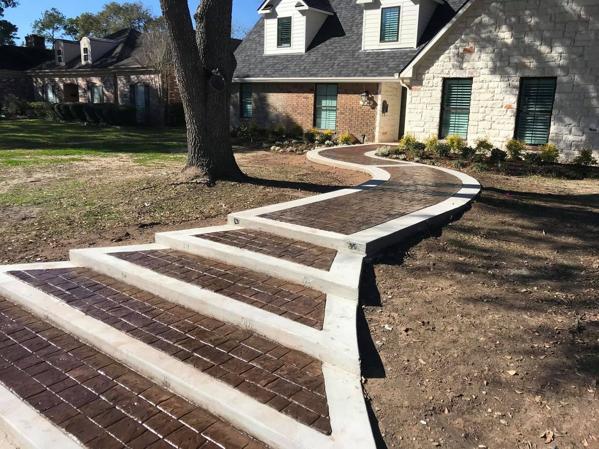 Stamped Concrete Installation for HH Vaclavick Construction in Wharton County, TX