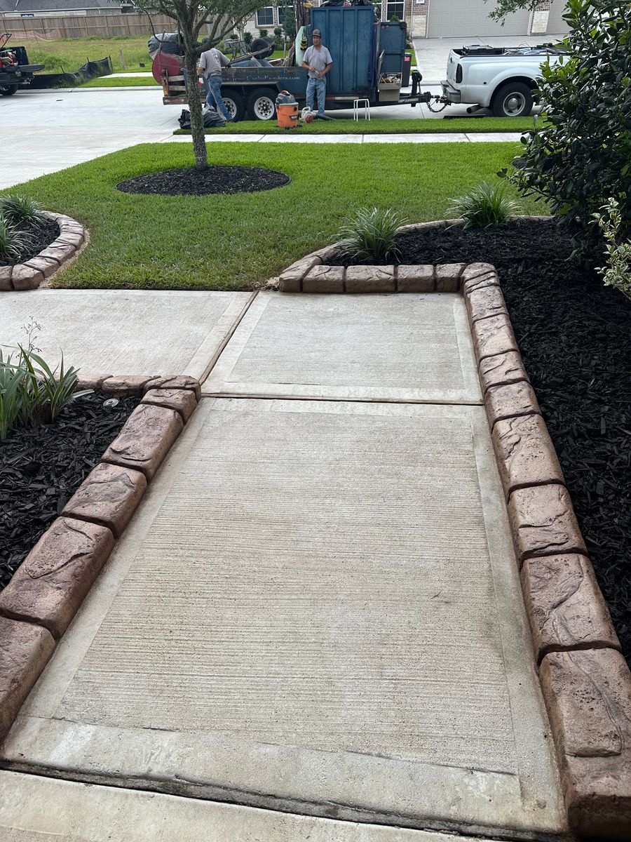 Stamped Concrete Installations for Texas Curb N Borders in Houston, TX