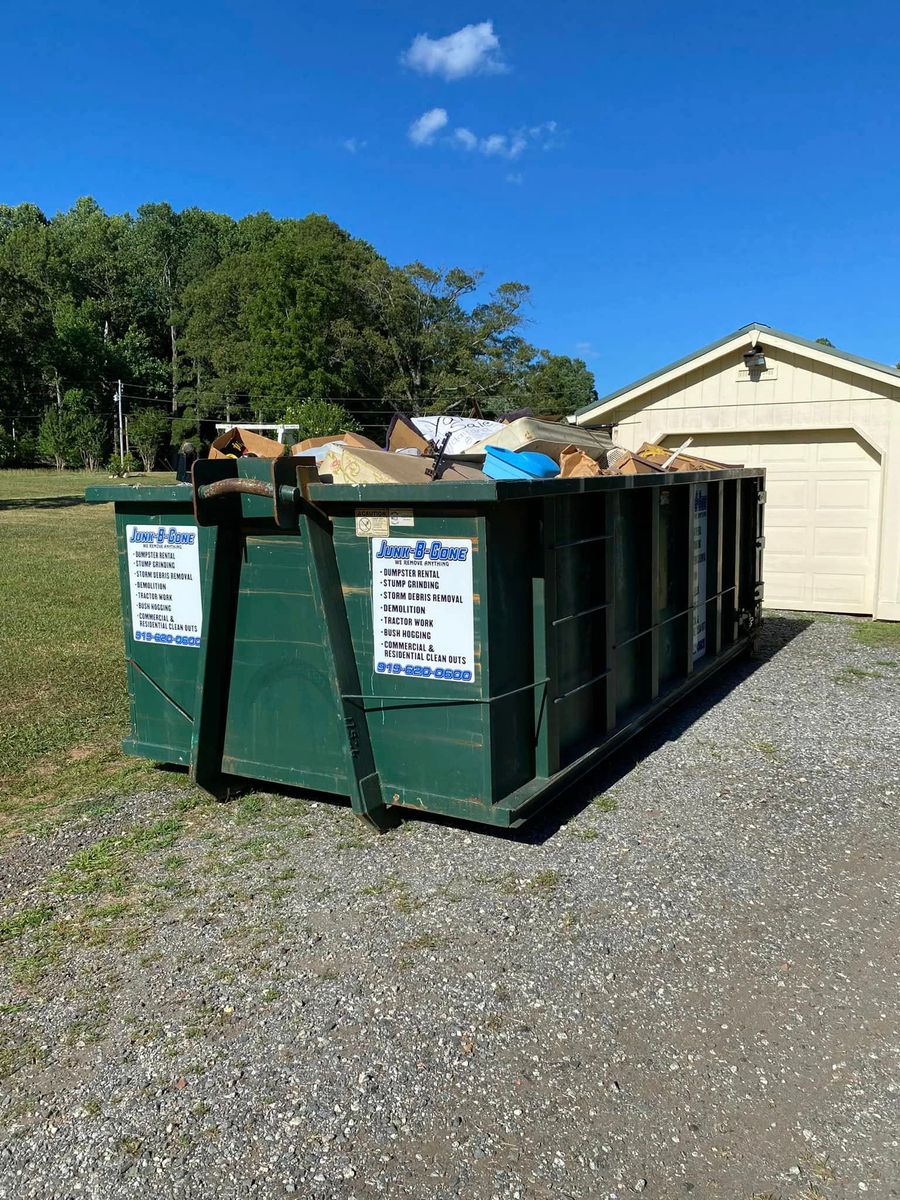 Dumpster Rentals for Junk B Gone in Rougemont, NC