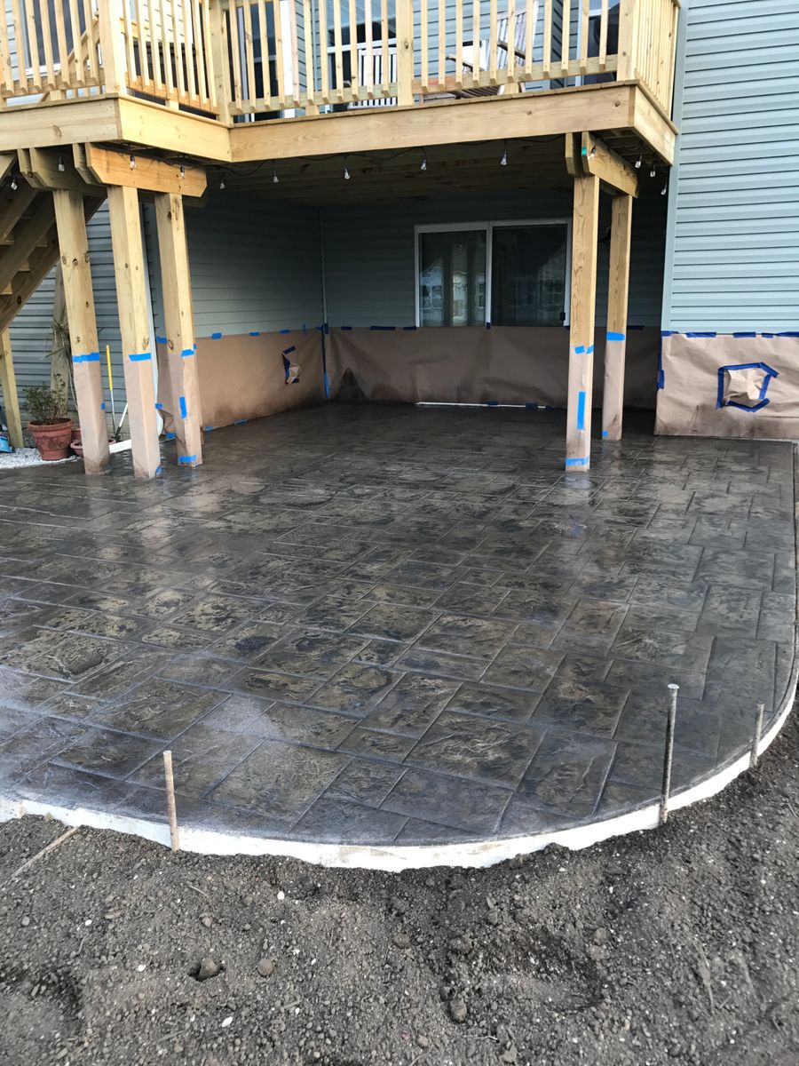 Stamped Concrete Installation for Lake Erie Companies in Grand River, OH
