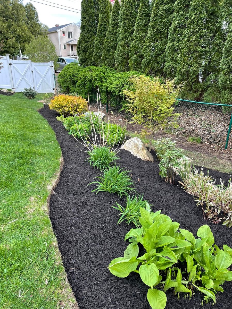 Mulch Installation for Z. Hastings Landscape Construction in Templeton, MA