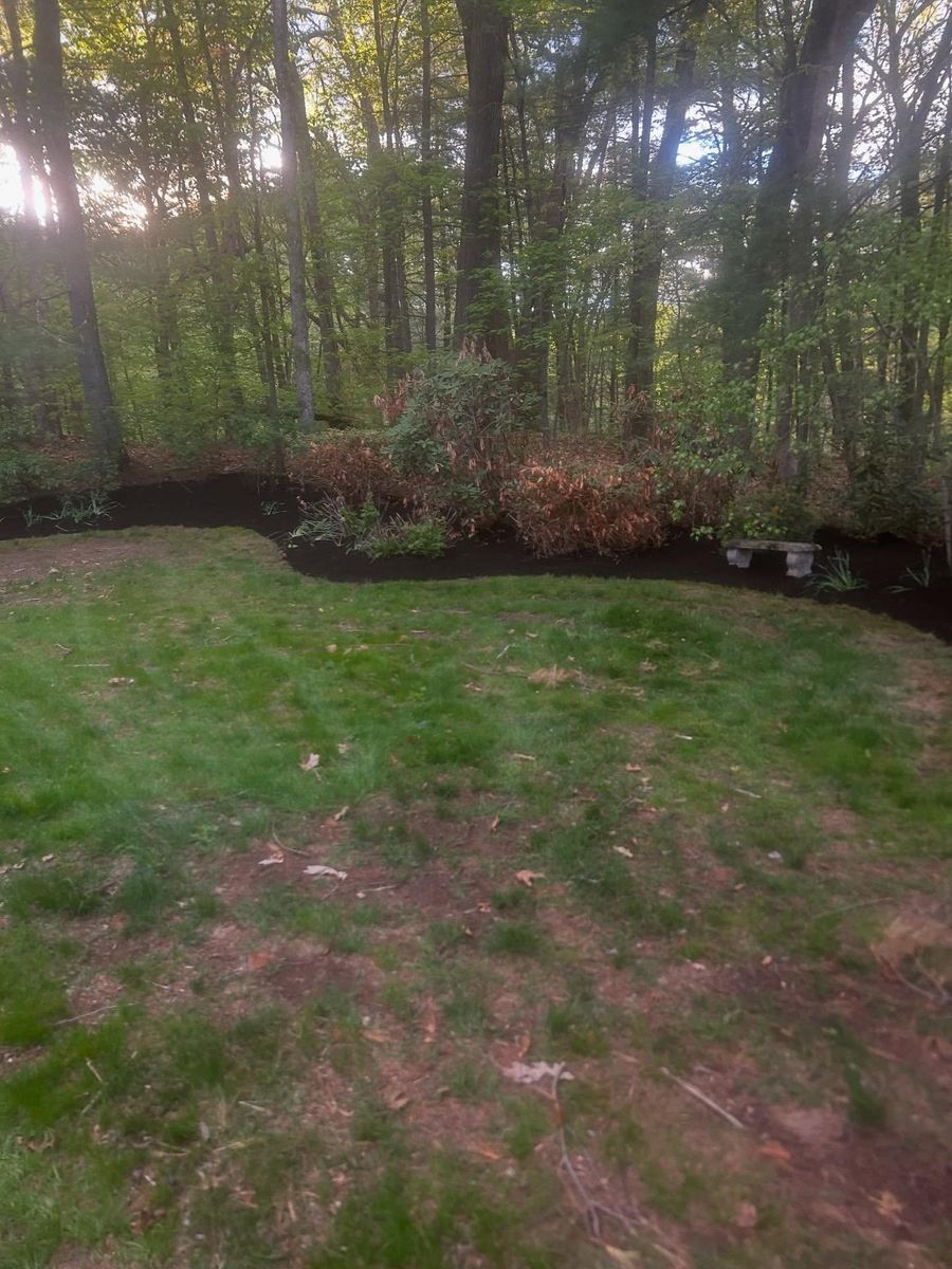 Mulch and Rock Installation for B&L Management LLC in East Windsor, CT