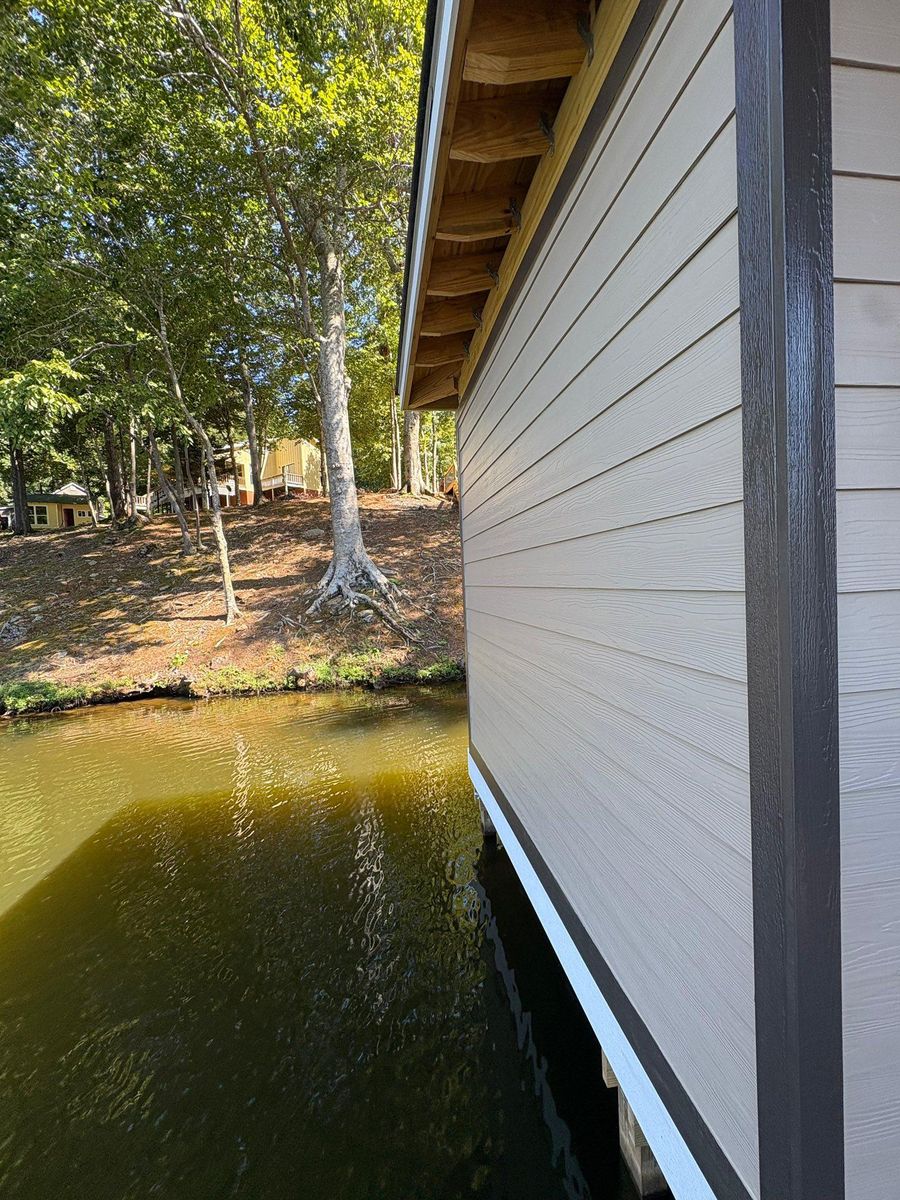 Staining deck-docks-ceilings-doors for M&F Painting in Waynesville, NC