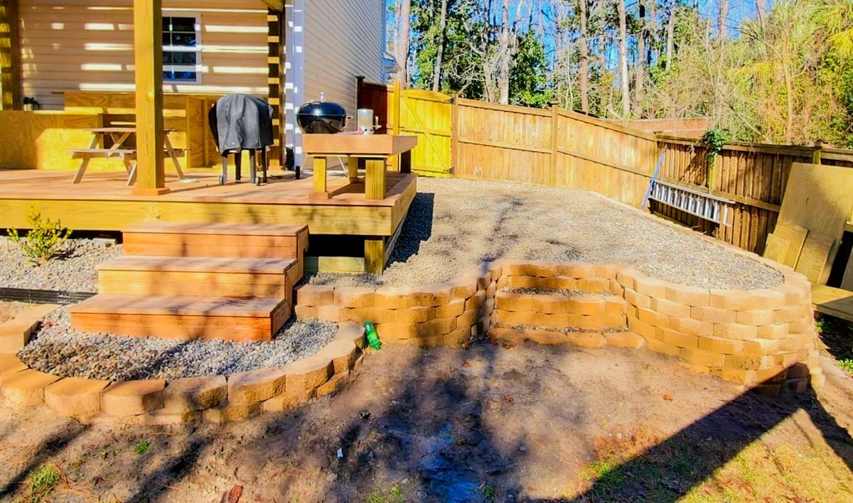 Retaining Wall Construction for Nature Tones Landscaping & Hardscaping in Hampstead, NC