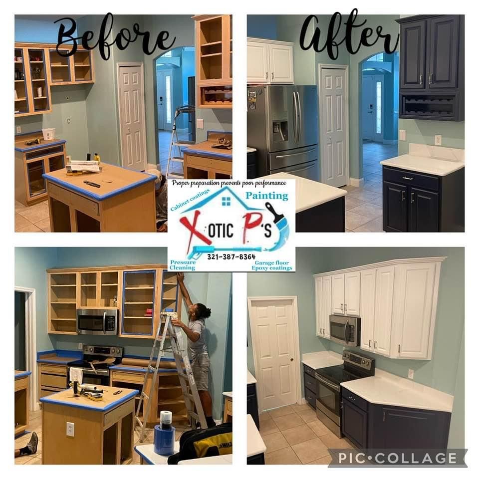 Kitchen Cabinet Refinishing and re-facing for Xotic Ps LLC in Titusville, FL
