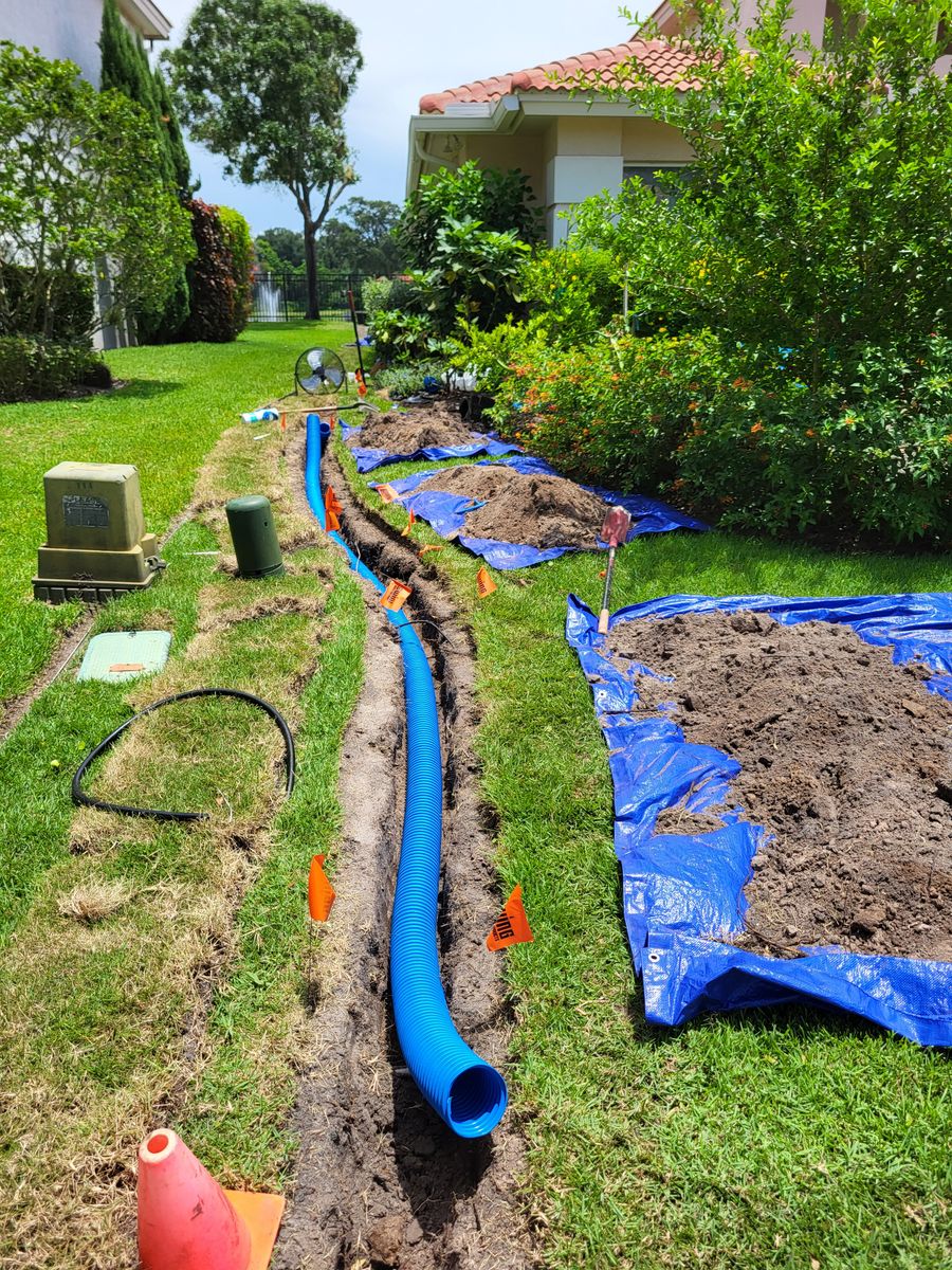French Drain Installation for Sam's French Drains and Landscape in Orlando, Florida