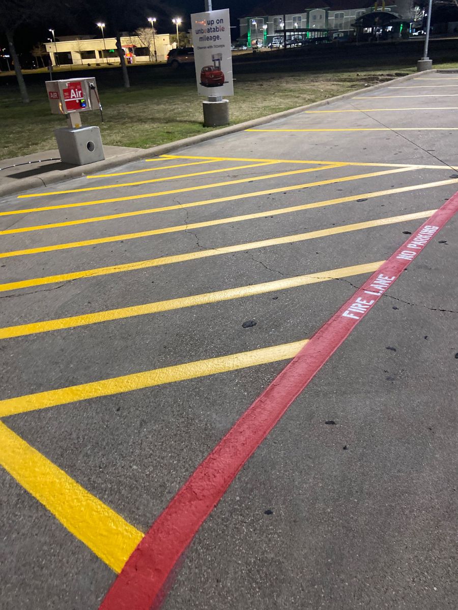 Parking Lot Striping for SDB SERVICES in Dallas, TX