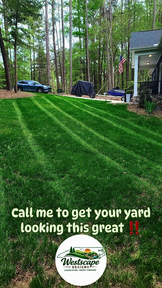 Lawn Maintenance for Westscape Designs in Lake Gaston, NC